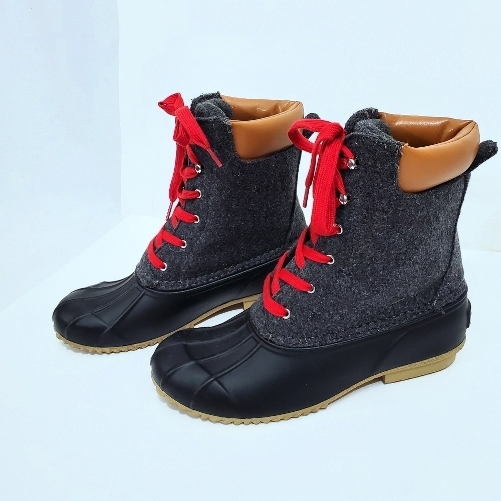 Sugar Grey Druw Mid Lace Up Weather Duck Boots